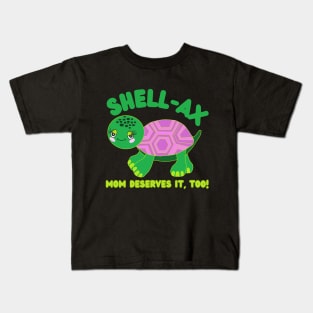 Cute Turtle Drawing Happy Mother's Day Funny Puns Gift Kids T-Shirt